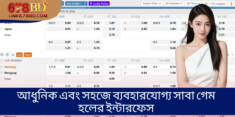 আধুনিক এবং সহজে ব্যবহারযোগ্য সাবা গেম হলের ইন্টারফেস